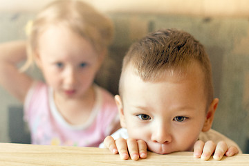 Image showing Boy and Girl Watching TV