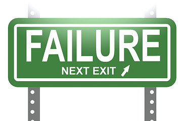 Image showing Failure word with green sign board isolated 