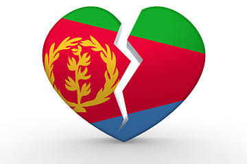 Image showing Broken white heart shape with Eritrea flag