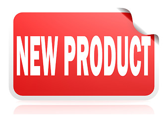 Image showing New product red square banner