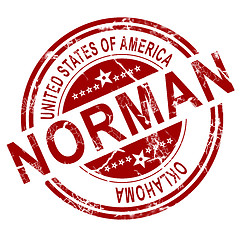 Image showing Norman Oklahoma stamp with white background