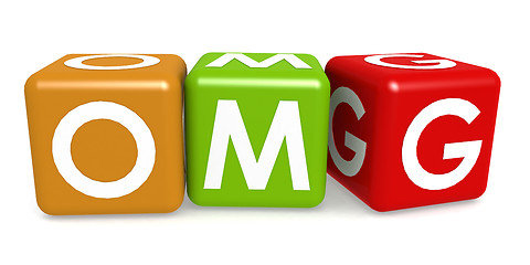 Image showing Colorful cube with OMG word