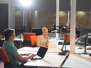 Image showing designers in the night startup office