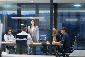 Image showing Startup Business Team At A Meeting at modern office building