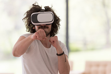 Image showing man using VR-headset glasses of virtual reality