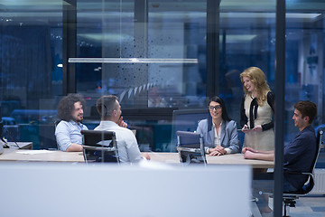 Image showing Startup Business Team At A Meeting at modern office building