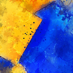 Image showing modern blue and orange splatter background