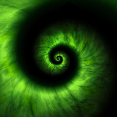 Image showing a green light energy spiral on black background