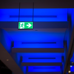 Image showing typical escape sign in a modern building