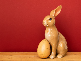 Image showing a sweet easter bunny figure with an egg