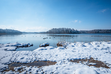 Image showing Lake Osterseen Bavaria Germany winter scenery