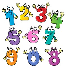 Image showing Cartoon numbers theme set 2