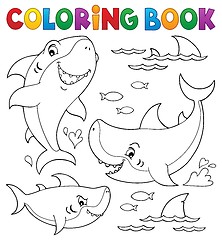 Image showing Coloring book shark topic collection 1