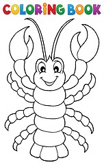 Image showing Coloring book cartoon lobster theme 1