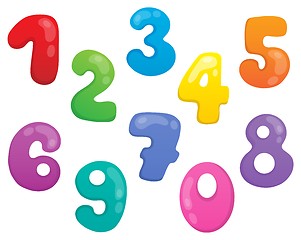 Image showing Stylized numbers theme set 1