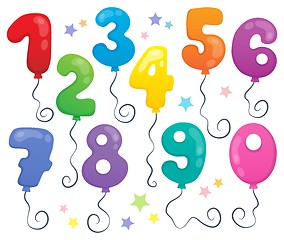 Image showing Balloon numbers theme set 2