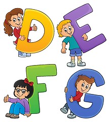 Image showing Children with letters DEFG