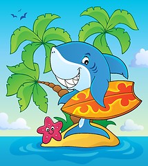Image showing Surfer shark theme image 3