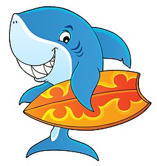 Image showing Surfer shark theme image 1