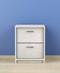 Image showing White wood nightstand