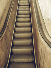 Image showing Vintage looking Escalator