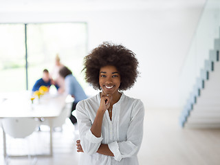 Image showing Portrait of black casual business woman