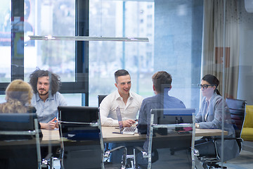 Image showing Startup Business Team At A Meeting at modern office building