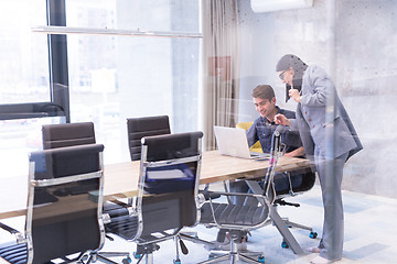 Image showing Business People Working With laptop in office