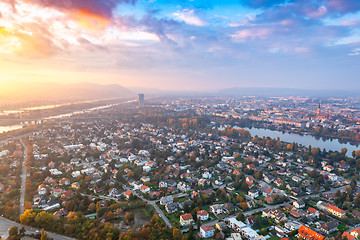 Image showing beautiful sunset over Vienna