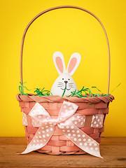 Image showing sweet easter bunny figure in a basket