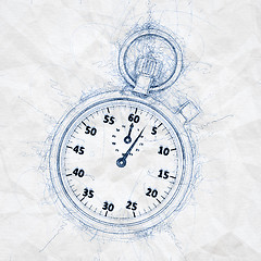 Image showing ballpoint pen doodle stopwatch