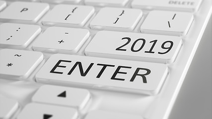 Image showing computer keyboard New Year 2019