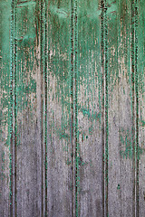 Image showing Old wooden green door grunge texture.