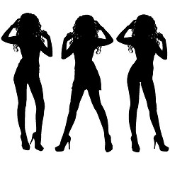 Image showing Beautiful fashion girl silhouette on a white background