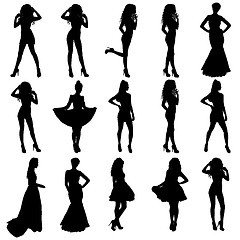 Image showing Beautiful fashion girl silhouette on a white background