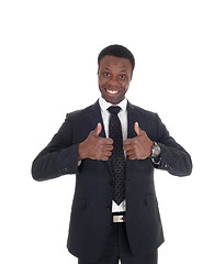 Image showing African business man with thump up sign