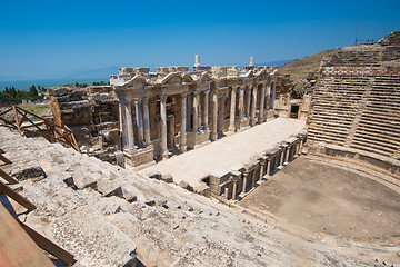 Image showing Roman amphitheatre in the ruins of Hierapolis