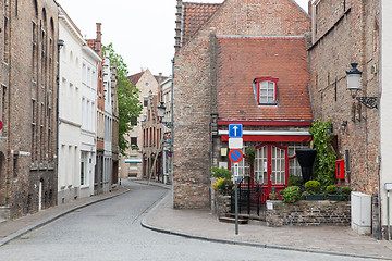 Image showing Old street in Bruges, Belgium