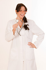 Image showing Woman doctor laughs