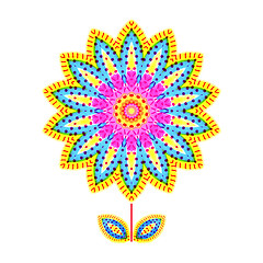 Image showing Decorative flower with abstract color pattern 