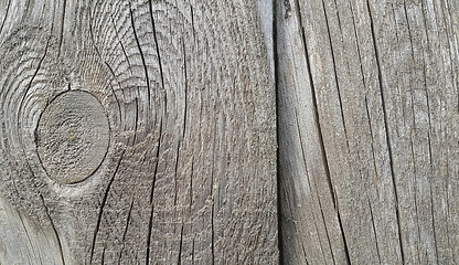 Image showing Old weathered wooden texture with rings and cracks