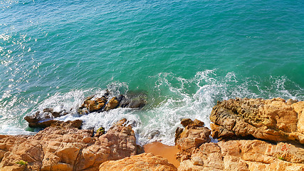 Image showing Beautiful sea view from the top of the cliff