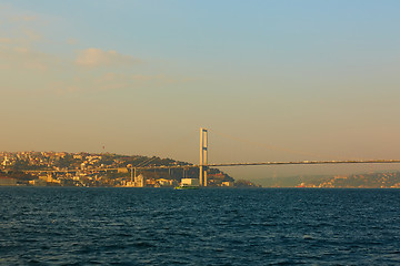 Image showing The Bosphorus Bridge connecting Europe and Asia.