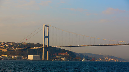 Image showing The Bosphorus Bridge connecting Europe and Asia.