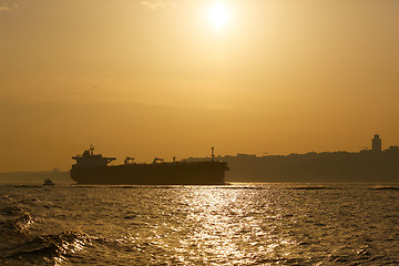 Image showing Logistics and transportation of International Container Cargo ship. Freight Transportation, Shipping.