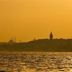 Image showing Istanbul beautiful silhouette on the bosphorus