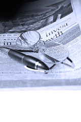 Image showing pen and glasses and newspaper