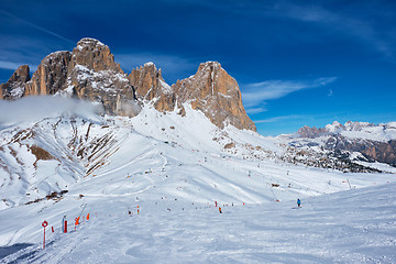 Image showing Ski resort in Dolomites, Italy