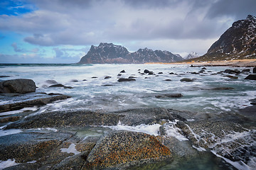 Image showing Beach of fjord in Norway