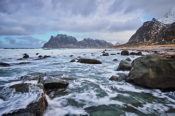 Image showing Beach of fjord in Norway